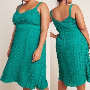 Anthro Eva Franco Hanya Green Textured Dress 20W